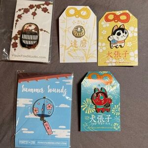 Asian Theme Pins Lot Lantern Rice Cooker Daruma Inu Hariko